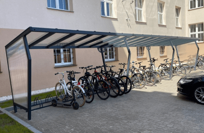 Cykelgarage 30 platser - Sidoväggar - Cykelställ - Desgin 30