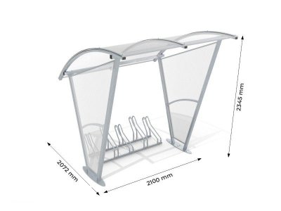 Cykelgarage 5 platser -Sidoväggar - Båge