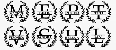 Öllåda 6-pack med namn i krans