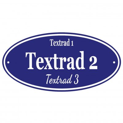 Gårdsskylt Oval - Blå