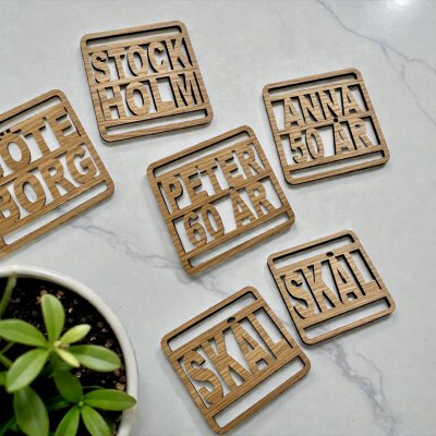 Glasunderlägg - Valfri text