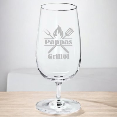 Ölglas med gravyr - Pappas Grillöl
