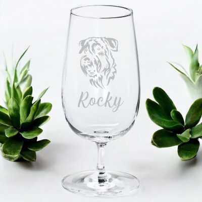 Ölglas med gravyr - Schnauzer 1