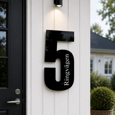 Husnummer med adress – En siffra