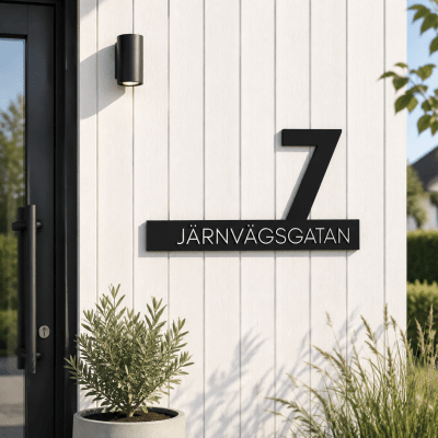 Husnummer med adress – Modern