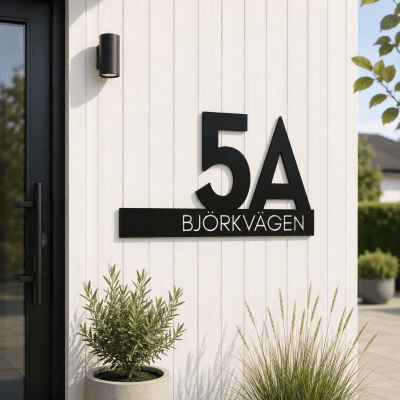 Husnummer med adress – Modern