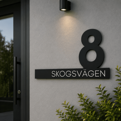 Husnummer med adress – Modern