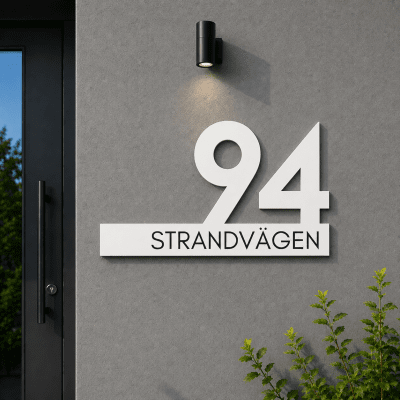 Husnummer med adress – Modern
