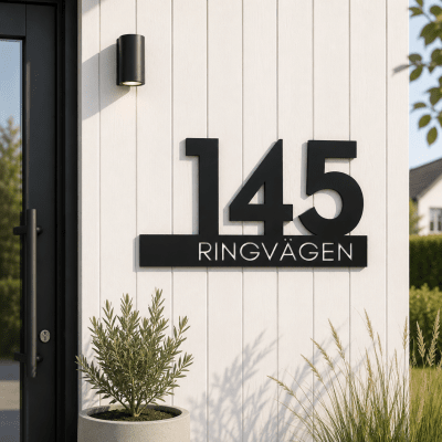 Husnummer med adress – Modern