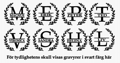 Skifferunderlägg med gravyr - Monogram