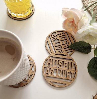 Öllåda 6-pack valfri text + graverat glas + glasunderlägg