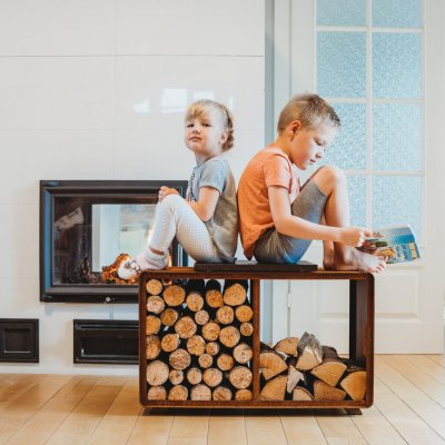 Vedställ i cortenstål Enzo Rack-M