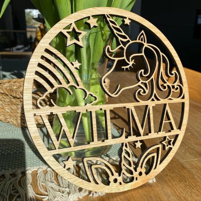 Trätavla med namn & motiv