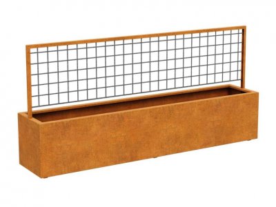 Kruka corten med spaljé - 250x50 Höjd = 120 cm