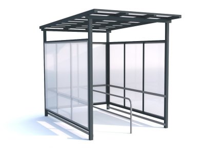 Kundvagnsgarage - 2 rader - 296 cm - Rakt tak