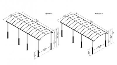 Carport i Metall För Husbil 3,59 X 8,63 m