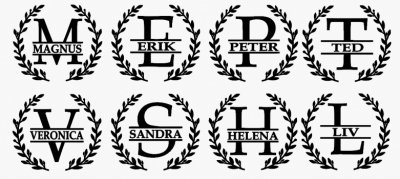 Ölglas & glasunderlägg med gravyr - Monogram & årtal