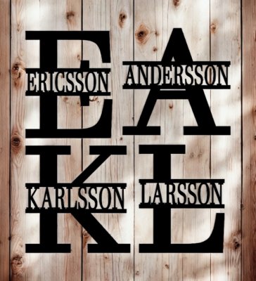 Monogram i metall - Standard