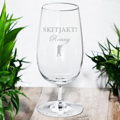 Ölglas med gravyr - Skitjakt