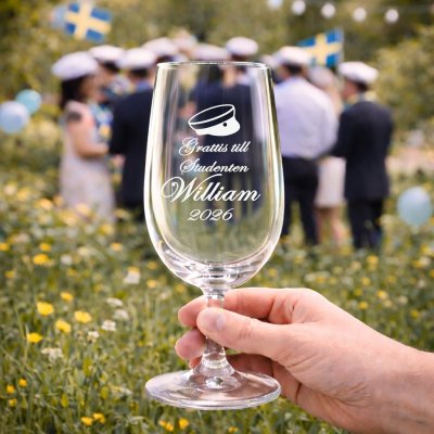 Ölglas med gravyr - Student
