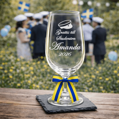 Ölglas med gravyr - Student