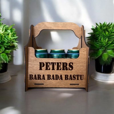 Öllåda 6-pack Bara bada bastu med namn