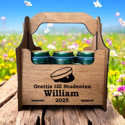 Öllåda 6-pack med folierad text - Student