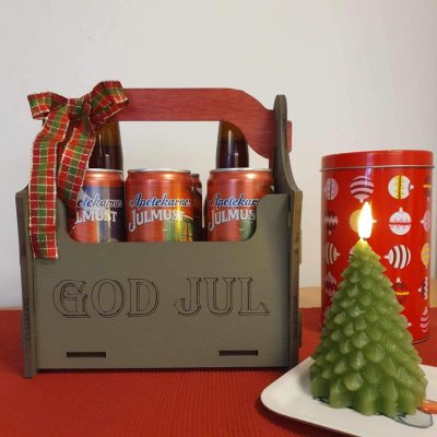 Öllåda GOD JUL - Graverad text