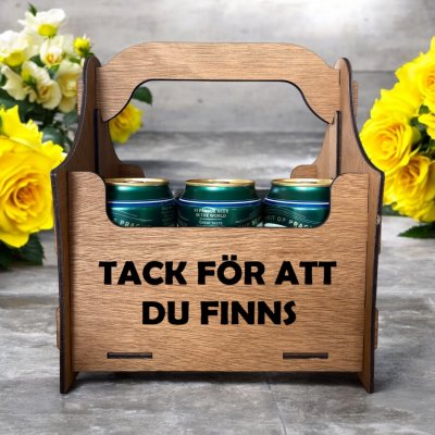 Öllåda 6-pack med valfri folierad text