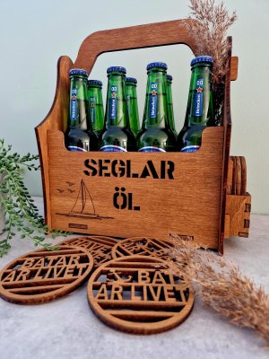Öllåda Seglar öl & glasunderlägg - flaska