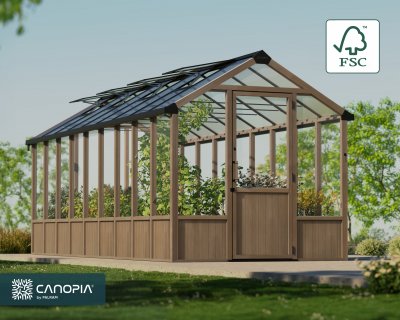 Canopia Natura 15,3m² - Växthus i cederträ, byggsats