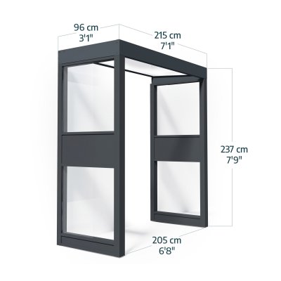 Entretak Sophia vit opal 215 x 96 cm + Sidoväggar