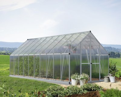 Växthus Essence i Polykarbonat 14,7 m² Silver - Canopia
