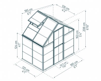 Växthus Harmony i Polykarbonat, Klart Som Glas 2,3 m² Silver - Canopia