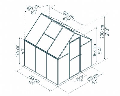 Växthus Mythos i Polykarbonat 3,4 m² MörkGrå - Canopia