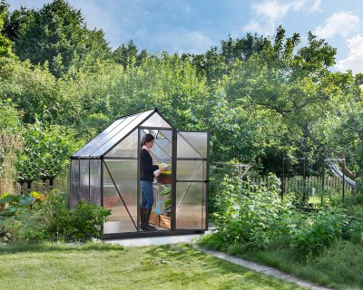 Växthus Mythos i Polykarbonat 3,4 m² MörkGrå - Canopia