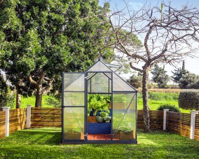 Växthus Mythos i Polykarbonat 4,6 m² MörkGrå - Canopia