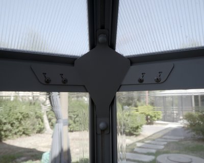 Växthus Oasis 8 Hexagon i Polykarbonat 4 m² MörkGrå - Canopia