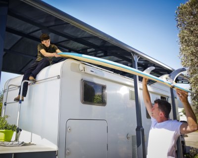 Carport i Metall För Husbil 3,59 X 5,07 m