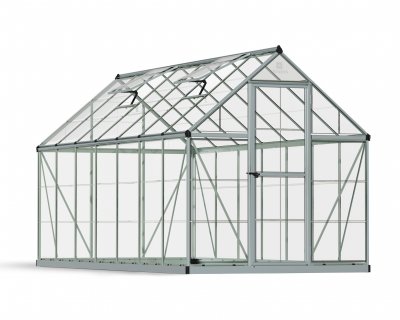Växthus Harmony i Polykarbonat, Klart Som Glas 7,9 m² Silver - Canopia