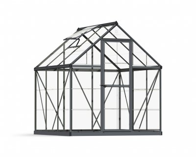 Växthus Harmony i Polykarbonat, Klart Som Glas 3,4 m² MörkGrå - Canopia