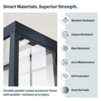 Entretak Sophia vit opal 215 x 96 cm + Sidoväggar