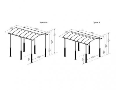Carport i Metall För Husbil 3,59 X 5,07 m