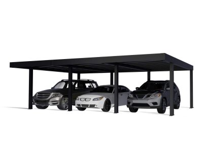 Canopia OSLO Carport i Metall Dubbel i Metall 6X9 m Svart