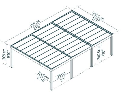 Canopia OSLO Carport i Metall Dubbel i Metall 6X9 m Svart