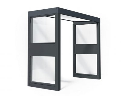 Entretak Sophia vit opal 215 x 96 cm + Sidoväggar