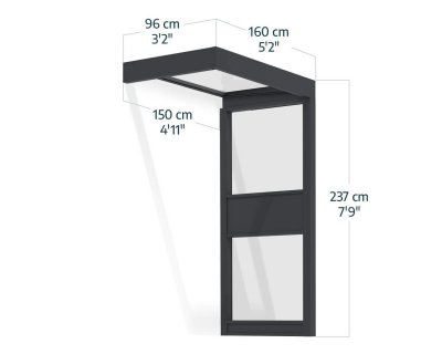 Entretak Sophia vit opal 160 x 96 cm + Sidovägg