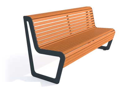 Parkbänk med ryggstöd - FORMA