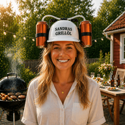 Personlig ölhjälm - med valfri text