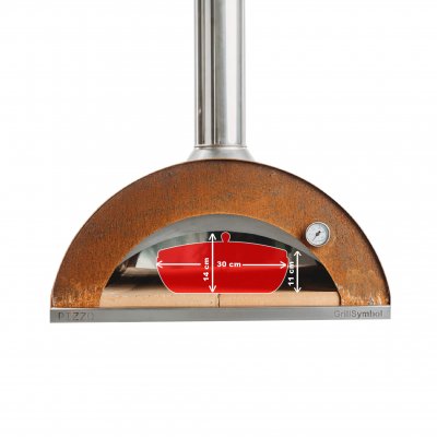 GrillSymbol pizzaugn med stor bord Pizzo-XL-set